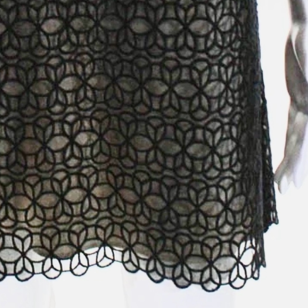 Milly of NY Vintage Silk Lace Mini Shift Dress in Black Size 2 - Picture 7 of 14
